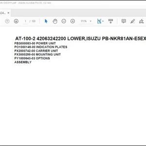 Tadano Crane AT-100-2 42063242200 LOWER ISUZU PB-NKR81AN-E5EXHY Spare Parts Catalog Manual - PDF DOWNLOAD