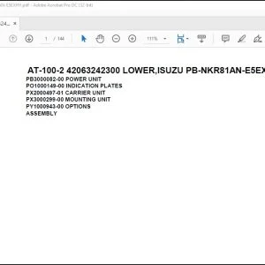 Tadano Crane AT-100-2 42063242300 LOWER,ISUZU PB-NKR81AN-E5EXHY Spare Parts Catalog Manual - PDF DOWNLOAD