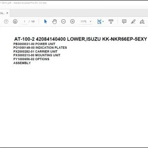 Tadano Crane AT-100-2 42084140400 LOWER,ISUZU KK-NKR66EP-5EXY Spare Parts Catalog Manual - PDF DOWNLOAD