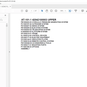 Tadano Crane AT-101-1 42042100003 UPPER Spare Parts Catalog Manual - PDF DOWNLOAD