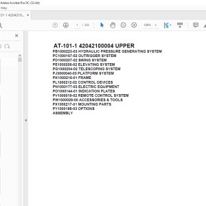 Tadano Crane AT-101-1 42042100004 UPPER Spare Parts Catalog Manual - PDF DOWNLOAD