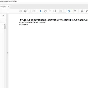 Tadano Crane AT-101-1 42042120100 LOWER,MITSUBISHI KC-FG538B4K Spare Parts Catalog Manual - PDF DOWNLOAD