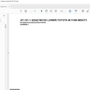 Tadano Crane AT-101-1 42042160100 LOWER,TOYOTA M-YU60-MDGT3 Spare Parts Catalog Manual - PDF DOWNLOAD