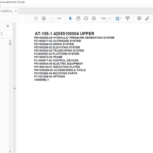 Tadano Crane AT-105-1 42055100004 UPPER Spare Parts Catalog Manual - PDF DOWNLOAD