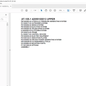 Tadano Crane AT-105-1 42055100013 UPPER Spare Parts Catalog Manual - PDF DOWNLOAD