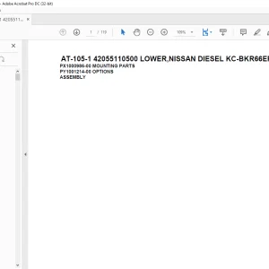 Tadano Crane AT-105-1 42055110500 LOWER,NISSAN U-SG2H41/SWG2RBFH41RD3 Spare Parts Catalog Manual - PDF DOWNLOAD