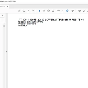 Tadano Crane AT-105-1 42055120800 LOWER MITSUBISHI U-FE517BN4 Spare Parts Catalog Manual-PDF DOWNLOAD