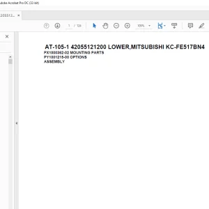 Tadano Crane AT-105-1 42055121200 LOWER,MITSUBISHI KC-FE517BN4 Spare Parts Catalog Manual - PDF DOWNLOAD