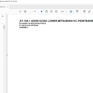 Tadano Crane AT-105-1 42055122300 LOWER,MITSUBISHI KC-FE567B4KM Spare Parts Catalog Manual - PDF DOWNLOAD