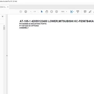 Tadano Crane AT-105-1 42055122400 LOWER,MITSUBISHI KC-FE567B4KA Spare Parts Catalog Manual - PDF DOWNLOAD
