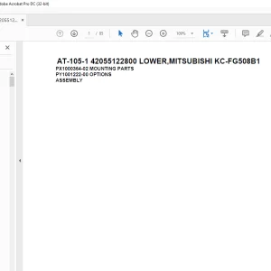 Tadano Crane AT-105-1 42055122800 LOWER MITSUBISHI KC-FG508B1 Spare Parts Catalog Manual - PDF DOWNLOAD