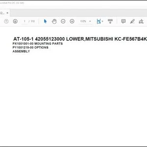 Tadano Crane AT-105-1 42055123000 LOWER,MITSUBISHI KC-FE567B4KA Spare Parts Catalog Manual - PDF DOWNLOAD