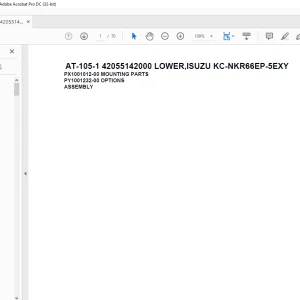 Tadano Crane AT-105-1 42055142000 LOWER,ISUZU KC-NKR66EP-5EXY Spare Parts Catalog Manual - PDF DOWNLOAD