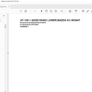 Tadano Crane AT-105-1 42055150400 LOWER,MAZDA KC-WG6AT Spare Parts Catalog Manual - PDF DOWNLOAD