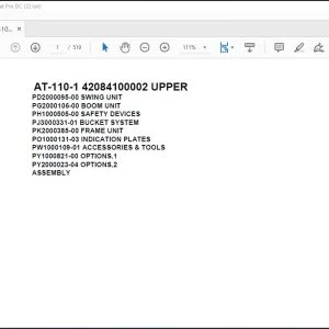 Tadano Crane AT-110-1 42084100002 UPPER Spare Parts Catalog Manual - PDF DOWNLOAD