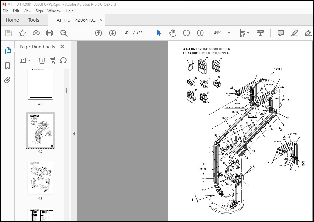 Tadano Crane AT-110-1 42084100008 UPPER Spare Parts Catalog Manual ...