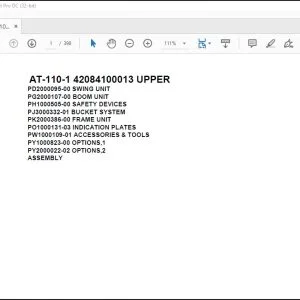 Tadano Crane AT-110-1 42084100013 UPPER Spare Parts Catalog Manual - PDF DOWNLOAD
