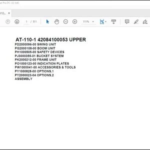 Tadano Crane AT-110-1 42084100053 UPPER Spare Parts Catalog Manual - PDF DOWNLOAD