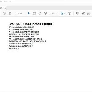 Tadano Crane AT-110-1 42084100054 UPPER Spare Parts Catalog Manual - PDF DOWNLOAD