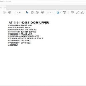Tadano Crane AT-110-1 42084100056 UPPER Spare Parts Catalog Manual - PDF DOWNLOAD