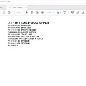 Tadano Crane AT-110-1 42084100063 UPPER Spare Parts Catalog Manual - PDF DOWNLOAD