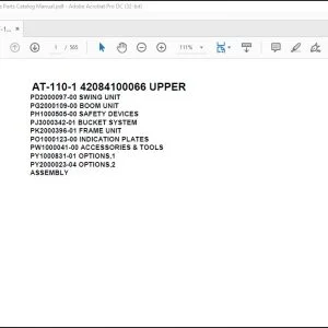 Tadano Crane AT-110-1 42084100066 UPPER Spare Parts Catalog Manual - PDF DOWNLOAD