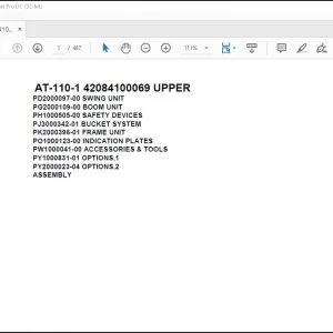 Tadano Crane AT-110-1 42084100069 UPPER Spare Parts Catalog Manual - PDF DOWNLOAD
