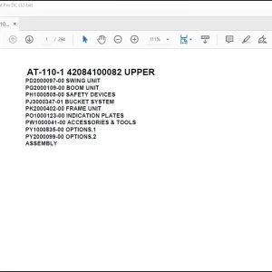 Tadano Crane AT-110-1 42084100082 UPPER Spare Parts Catalog Manual - PDF DOWNLOAD