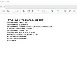 Tadano Crane AT-110-1 42084100084 UPPER Spare Parts Catalog Manual - PDF DOWNLOAD