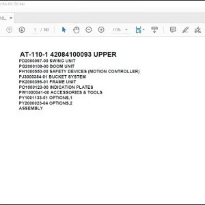 Tadano Crane AT-110-1 42084100093 UPPER Spare Parts Catalog Manual - PDF DOWNLOAD