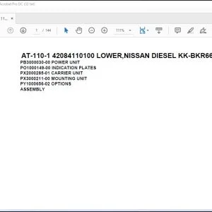 Tadano Crane AT-110-1 42084110100 LOWER,NISSAN DIESEL KK-BKR66EP-5EXY Parts Manual - PDF DOWNLOAD