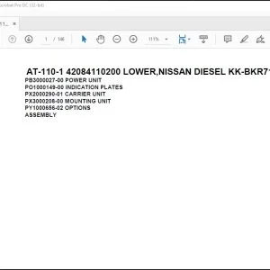 Tadano Crane AT-110-1 42084110200 LOWER,NISSAN DIESEL KK-BKR71EP-5EXY Parts Manual - PDF DOWNLOAD
