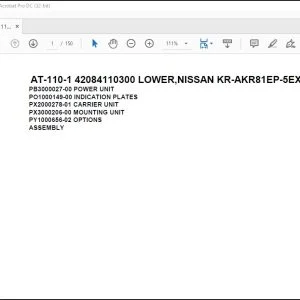 Tadano Crane AT-110-1 42084110300 LOWER,NISSAN KR-AKR81EP-5EXYN Parts Catalog Manual - PDF DOWNLOAD