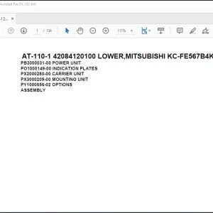 Tadano Crane AT-110-1 42084120100 LOWER,MITSUBISHI KC-FE567B4KA Parts Catalog Manual - PDF DOWNLOAD