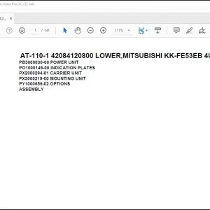 Tadano Crane AT-110-1 42084120800 LOWER,MITSUBISHI KK-FE53EB 4UKA1 Parts Manual - PDF DOWNLOAD