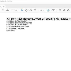 Tadano Crane AT-110-1 42084120900 LOWER,MITSUBISHI KK-FE53EB 4UKA1 Parts  Manual - PDF DOWNLOAD