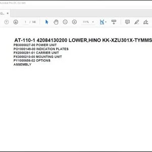 Tadano Crane AT-110-1 42084130200 LOWER,HINO KK-XZU301X-TYMMS6 Parts Catalog Manual - PDF DOWNLOAD