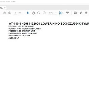Tadano Crane AT-110-1 42084132000 LOWER,HINO BDG-XZU304X-TYMMB6 Parts Catalog Manual - PDF DOWNLOAD