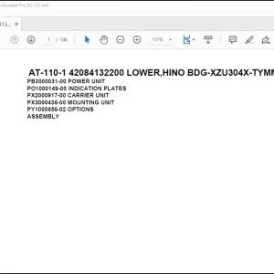 Tadano Crane AT-110-1 42084132200 LOWER,HINO BDG-XZU304X-TYMMB6 Parts Catalog Manual - PDF DOWNLOAD