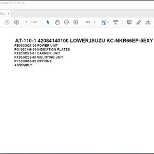 Tadano Crane AT-110-1 42084140100 LOWER,ISUZU KC-NKR66EP-5EXY Parts Catalog Manual - PDF DOWNLOAD