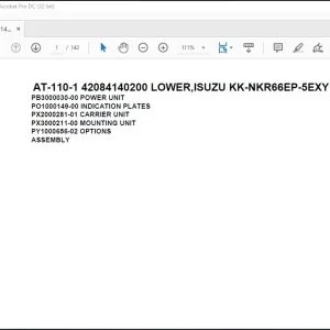 Tadano Crane AT-110-1 42084140200 LOWER,ISUZU KK-NKR66EP-5EXY Parts Catalog Manual - PDF DOWNLOAD