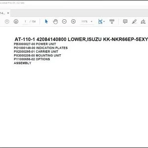 Tadano Crane AT-110-1 42084140800 LOWER,ISUZU KK-NKR66EP-5EXY Parts Catalog Manual - PDF DOWNLOAD