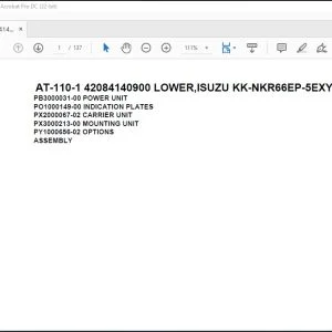 Tadano Crane AT-110-1 42084140900 LOWER,ISUZU KK-NKR66EP-5EXY Parts Catalog Manual - PDF DOWNLOAD