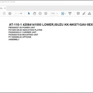 Tadano Crane AT-110-1 42084141000 LOWER,ISUZU KK-NKS71GAV-5EXY Parts Catalog Manual - PDF DOWNLOAD