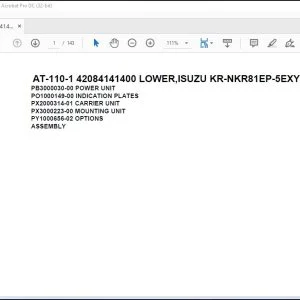 Tadano AT-110-1 42084141400 Crane Spare Parts Catalog PDF