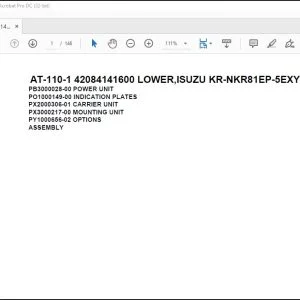 Tadano Crane AT-110-1 42084141600 LOWER,ISUZU KR-NKR81EP-5EXYT Parts Catalog Manual - PDF DOWNLOAD