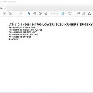 Tadano Crane AT-110-1 42084141700 LOWER,ISUZU KR-NKR81EP-5EXY Parts Catalog Manual - PDF DOWNLOAD