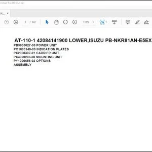 Tadano Crane AT-110-1 42084141900 LOWER,ISUZU PB-NKR81AN-E5EXHY Parts Catalog Manual - PDF DOWNLOAD