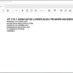 Tadano Crane AT-110-1 42084142100 LOWER,ISUZU PB-NKR81AN-E5EXHY Parts Catalog Manual - PDF DOWNLOAD