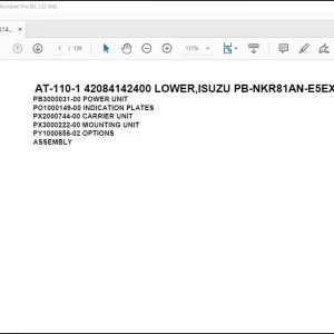 Tadano Crane AT-110-1 42084142400 LOWER,ISUZU PB-NKR81AN-E5EXHY Parts Catalog Manual - PDF DOWNLOAD